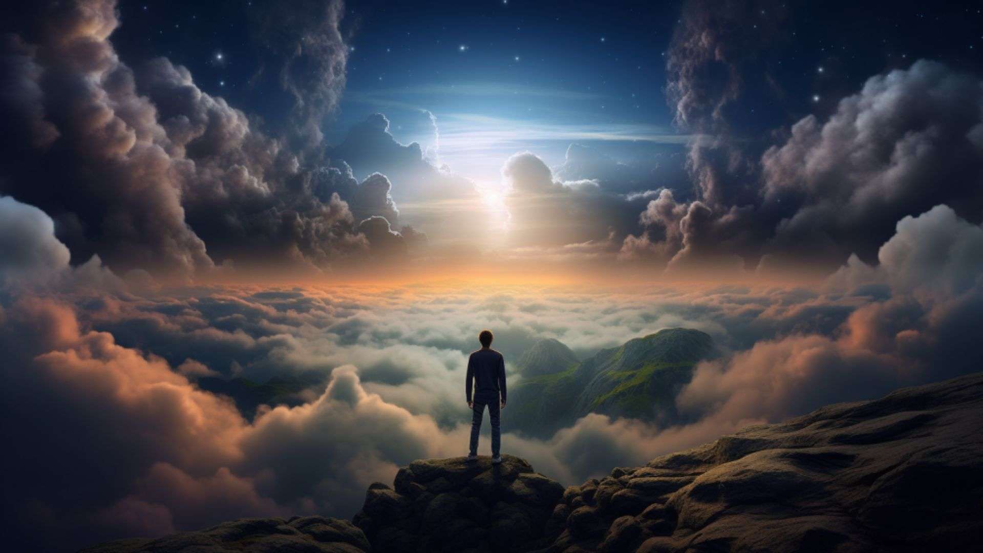 A depiction of the intriguing balance between the dream world and reality, emphasizing the quest to understand the true nature of lucid dreams in a way to outline the answer to the question are lucid dreams real.